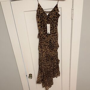 NWT Veronica Beard Leopard Print Asymmetrical Dress